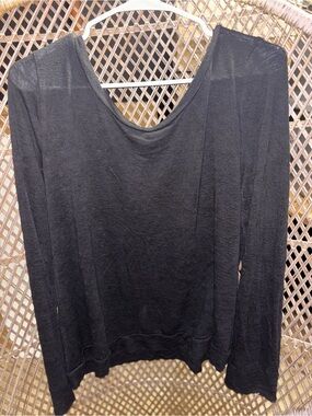 Victoria's Secret Black Long-Sleeve Scoop Neck Top